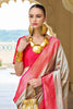 Mesmerizing Grey Zari Woven Silk Traditional Saree With Blouse