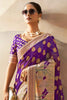 Fabulous Purple Paithani Border Georgette Festival Wear Saree