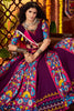 Splendid Purple Multi-Thread Cotton Navratri Lehenga Choli With Dupatta