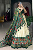 Charming Green Patola Printed Tussar Silk Festival Wear Lehenga Choli
