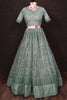 Beautiful Pista Green Zari Embroidery Net Lehenga Choli With Dupatta