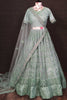Beautiful Pista Green Zari Embroidery Net Lehenga Choli With Dupatta
