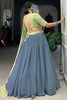 Delightful Grey Thread Embroidery Georgette Event Wear Lehenga Choli