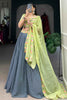 Delightful Grey Thread Embroidery Georgette Event Wear Lehenga Choli