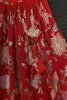 Beautiful Red Thread Embroidered Georgette Crop Top Lehenga