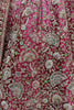 Dazzling Magenta Embroidered Velvet Bridal Lehenga Choli With Dupatta