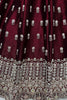 Fantastic Dark Maroon Embroidered Silk Engagement Wear Lehenga Choli