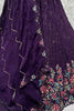 Fabulous Purple Embroidered Chinon Wedding Wear Lehenga Choli