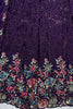 Fabulous Purple Embroidered Chinon Wedding Wear Lehenga Choli