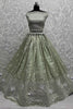 Awesome Pista Green Sequins Organza Bridesmaid Lehenga Choli