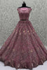 Appealing Pink Dori Embroidered Net Bridal Lehenga Choli With Dupatta