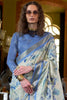 Lovable Blue Printed Banarasi Silk Festival Wear Saree With Blouse
