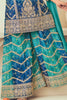 Dazzling Blue Bandhani Print Chinon Eid Wear Sharara Suit