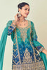 Dazzling Blue Bandhani Print Chinon Eid Wear Sharara Suit