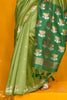 Unique Olive Green Zari Weaving Silk Mehendi Wear Saree With Blouse