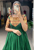 Enchanting Green Zari Weaving Cotton Traditional Gown