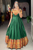 Enchanting Green Zari Weaving Cotton Traditional Gown