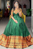 Enchanting Green Zari Weaving Cotton Traditional Gown