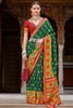 Adorable Green Printed Silk Event Wear Saree With Blouse
