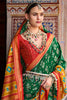 Adorable Green Printed Silk Event Wear Saree With Blouse