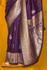 Beautiful Wine Color Zari Weaving Silk Event Wear Saree With Blouse