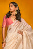 Stunning Beige Color Zari Weaving Silk Festival Wear Saree With Blouse