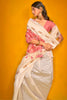 Stunning Beige Color Zari Weaving Silk Festival Wear Saree With Blouse