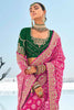Memorable Rani Pink Bandhani Printed Georgette Wedding Wear Saree