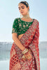 Extraordinary Maroon Bandhani Printed Georgette Festival Wear Saree
