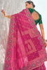 Lovable Rani Pink Bandhani Printed Georgette Function Wear Saree