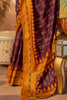 Attractive Wine Digital Printed Silk Traditional Saree With Blouse