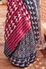 Alluring Wine Digital Printed Silk Casual Wear Saree With Blouse