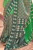 Ravishing Green Digital Printed Silk Event Wear Saree With Blouse