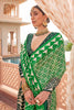 Ravishing Green Digital Printed Silk Event Wear Saree With Blouse