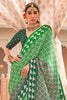 Ravishing Green Digital Printed Silk Event Wear Saree With Blouse