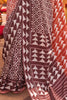 Lovable Brown Digital Printed Silk Event Wear Saree With Blouse