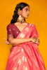 Ravishing Pink Zari Weaving Silk Function Wear Saree With Blouse