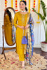 Marvelous Mustard Embroidered Viscose Pant Suit With Dupatta