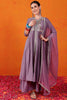 Beautiful Purple Embroidered Silk Function Wear Palazzo Suit