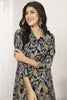 Beloved Black Floral Printed Chanderi Casual Wear Kurti With Pant