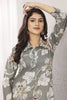Captivating Grey Floral Printed Rayon Event Wear Kurti With Pant