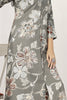 Captivating Grey Floral Printed Rayon Event Wear Kurti With Pant