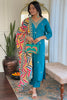 Enchanting Firozi Embroidered Viscose Event Wear Pant Suit
