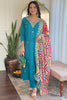 Enchanting Firozi Embroidered Viscose Event Wear Pant Suit
