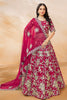 Bewitching Rani Pink Embroidered Silk Wedding Lehenga Choli