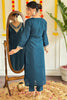 Bewitching Teal Blue Embroidered Viscose Pant Suit With Dupatta