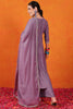 Beautiful Purple Embroidered Silk Function Wear Palazzo Suit