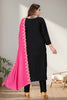 Magnetic Black Embroidered Silk Function Wear Pant Suit With Dupatta