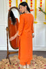 Beautiful Orange Embroidered Viscose Festival Wear Pant Suit