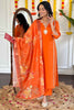 Beautiful Orange Embroidered Viscose Festival Wear Pant Suit